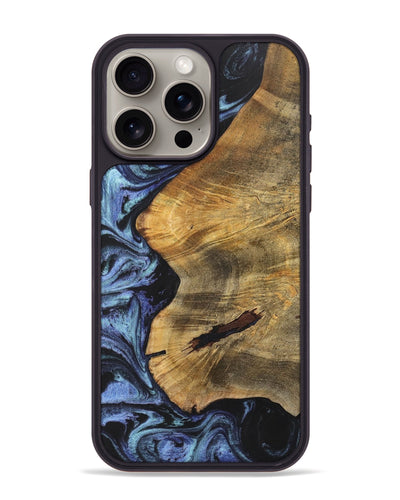 iPhone 15 Pro Max Wood+Resin Phone Case - Kamryn (Blue, 699801)