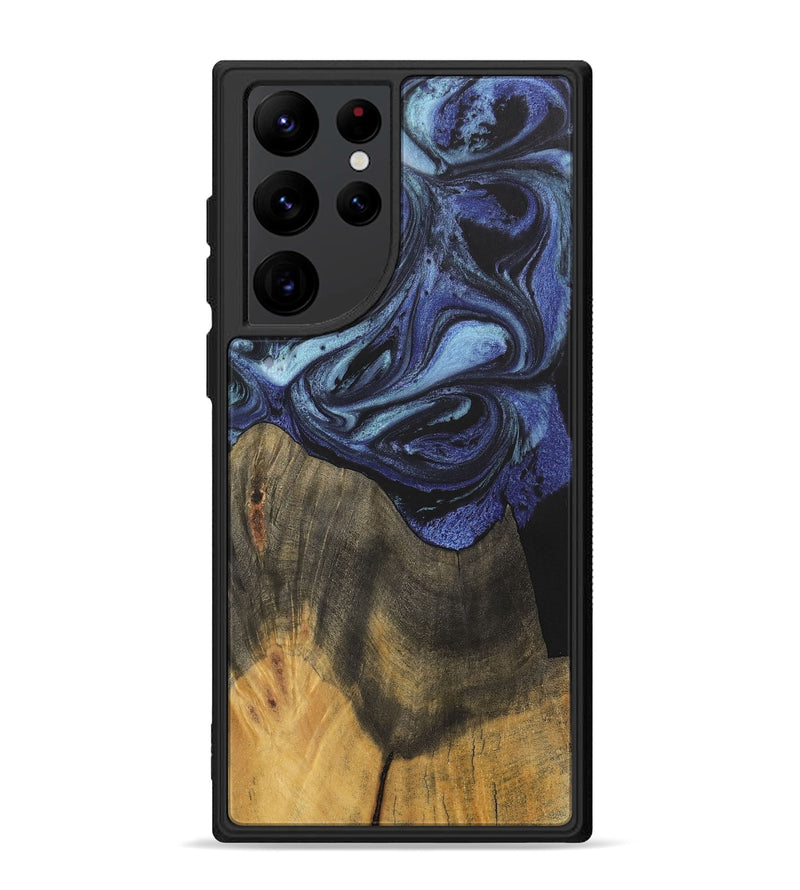 Galaxy S22 Ultra Wood+Resin Phone Case - Eileen (Blue, 699802)