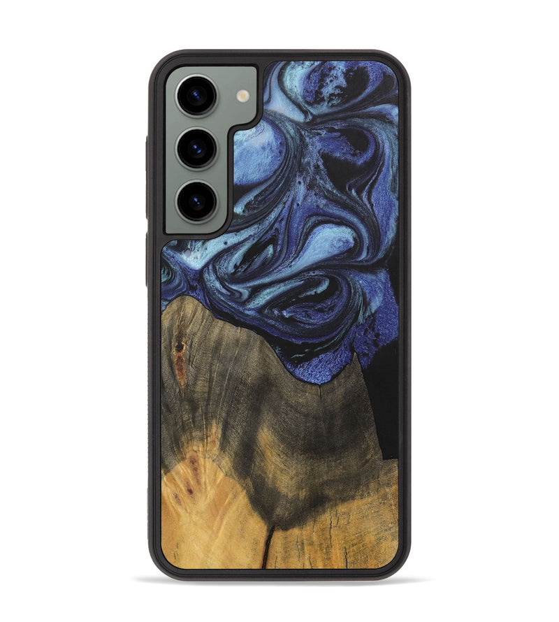 Galaxy S23 Plus Wood+Resin Phone Case - Eileen (Blue, 699802)