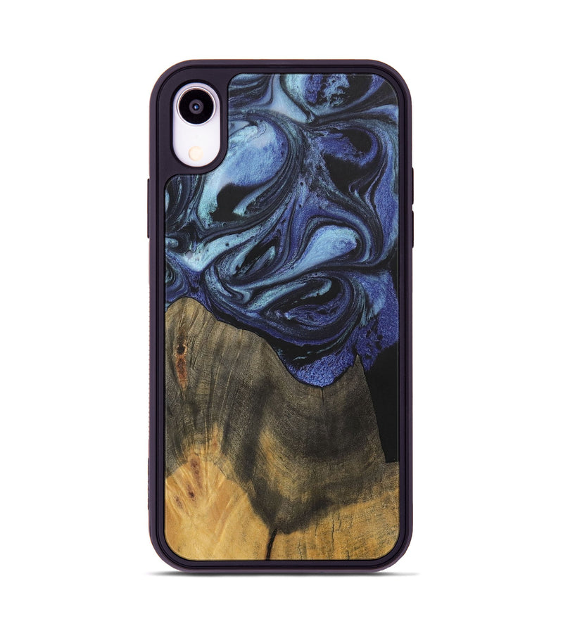 iPhone Xr Wood+Resin Phone Case - Eileen (Blue, 699802)