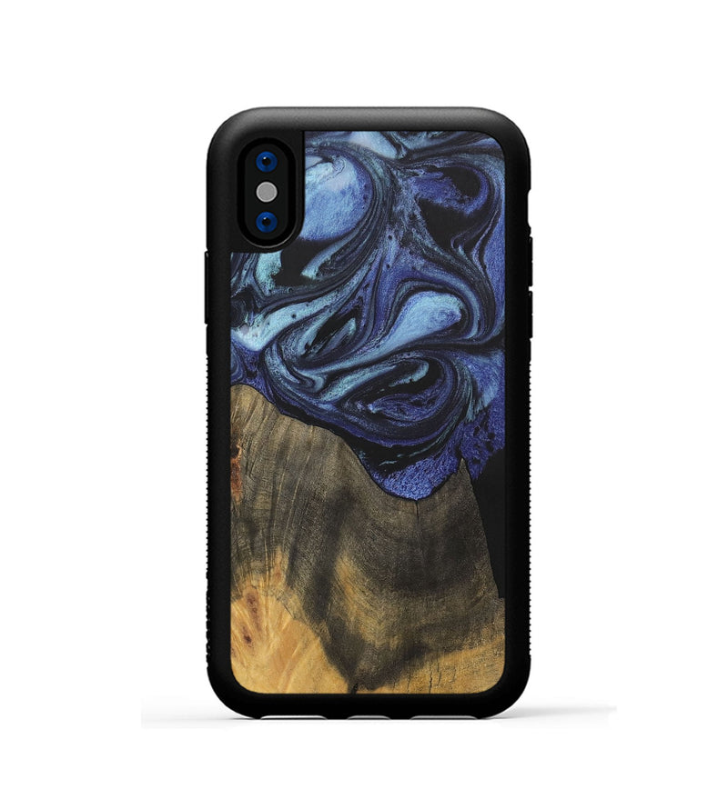 iPhone Xs Wood+Resin Phone Case - Eileen (Blue, 699802)