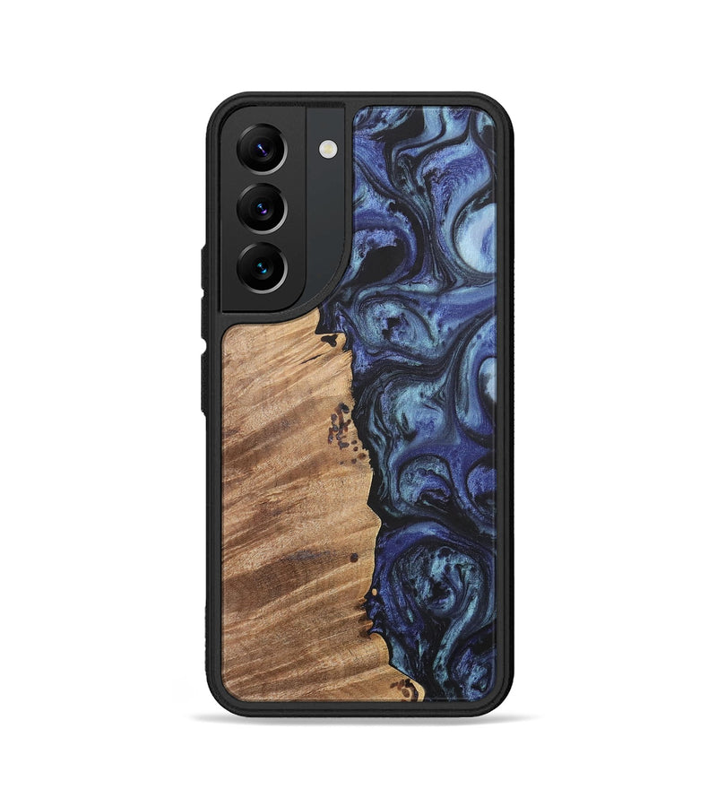 Galaxy S22 Wood+Resin Phone Case - Wendell (Blue, 699817)