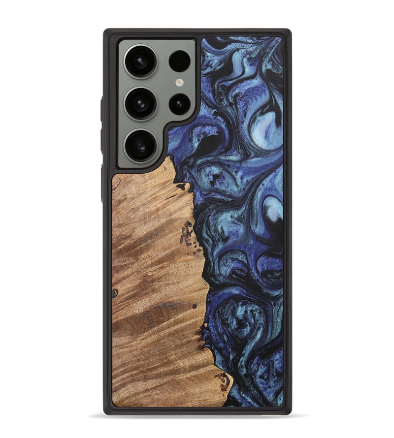 Galaxy S23 Ultra Wood+Resin Phone Case - Wendell (Blue, 699817)