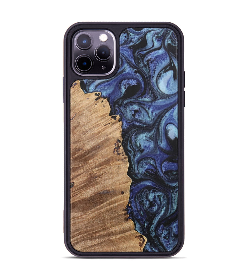 iPhone 11 Pro Max Wood+Resin Phone Case - Wendell (Blue, 699817)