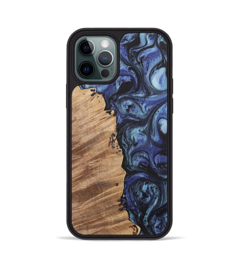 iPhone 12 Pro Wood+Resin Phone Case - Wendell (Blue, 699817)