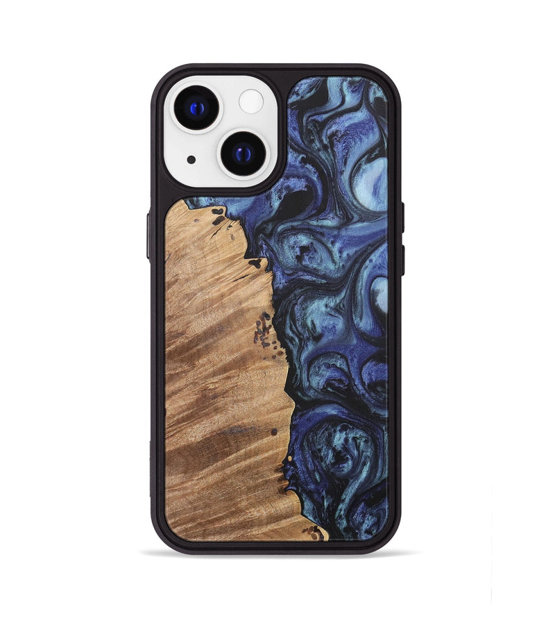 iPhone 13 Wood+Resin Phone Case - Wendell (Blue, 699817)