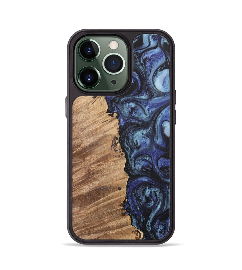 iPhone 13 Pro Wood+Resin Phone Case - Wendell (Blue, 699817)