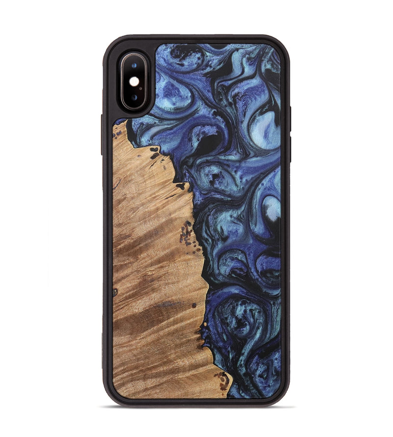 iPhone Xs Max Wood+Resin Phone Case - Wendell (Blue, 699817)