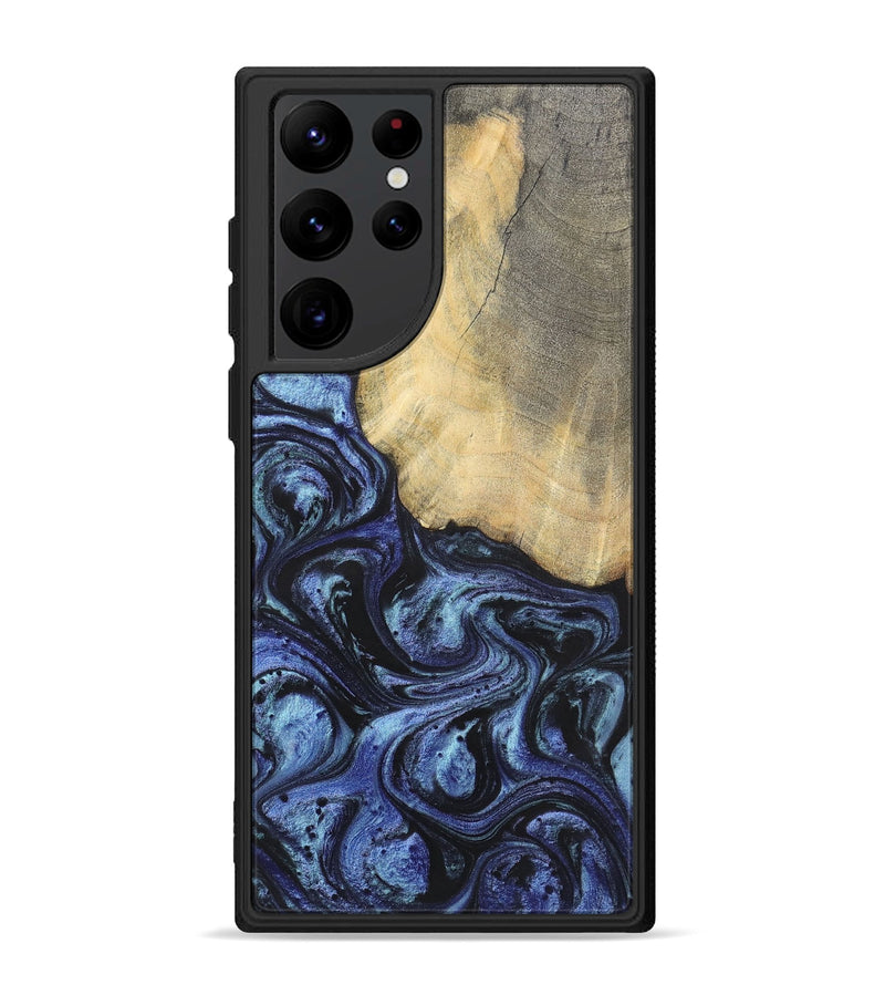 Galaxy S22 Ultra Wood+Resin Phone Case - Francisco (Blue, 699827)