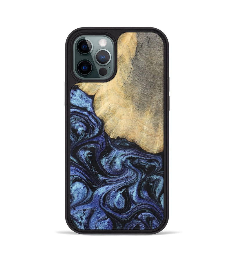 iPhone 12 Pro Wood+Resin Phone Case - Francisco (Blue, 699827)