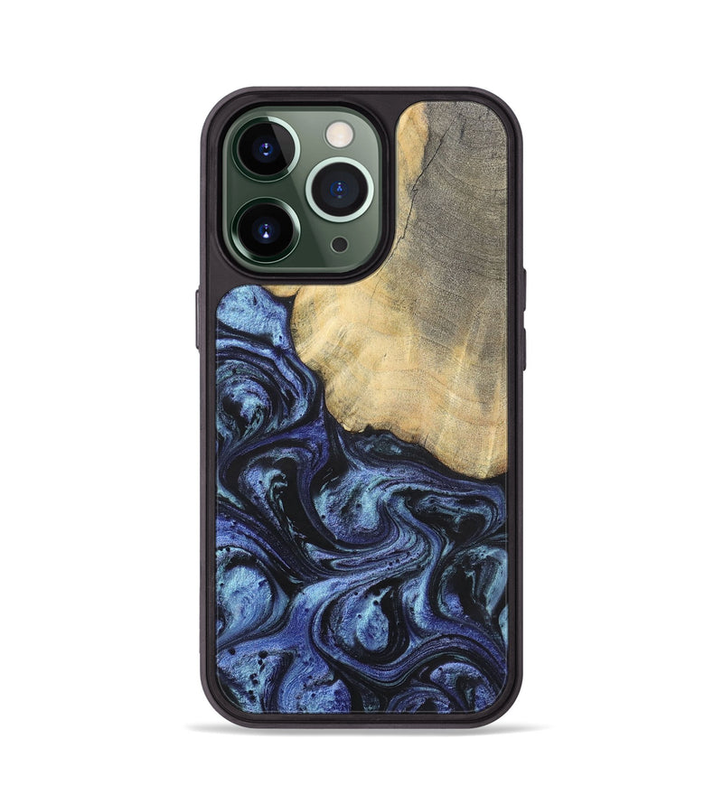 iPhone 13 Pro Wood+Resin Phone Case - Francisco (Blue, 699827)