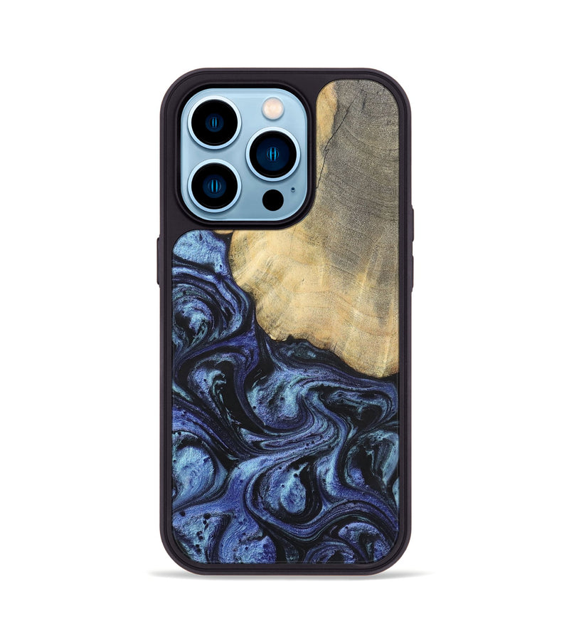 iPhone 14 Pro Wood+Resin Phone Case - Francisco (Blue, 699827)