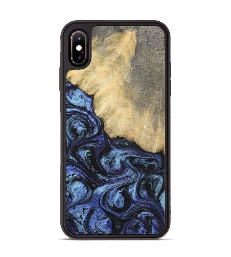 iPhone Xs Max Wood+Resin Phone Case - Francisco (Blue, 699827)