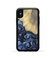 iPhone Xs Wood+Resin Phone Case - Francisco (Blue, 699827)
