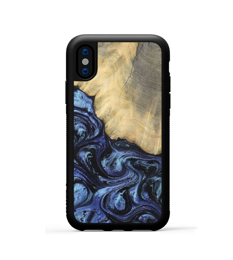 iPhone Xs Wood+Resin Phone Case - Francisco (Blue, 699827)