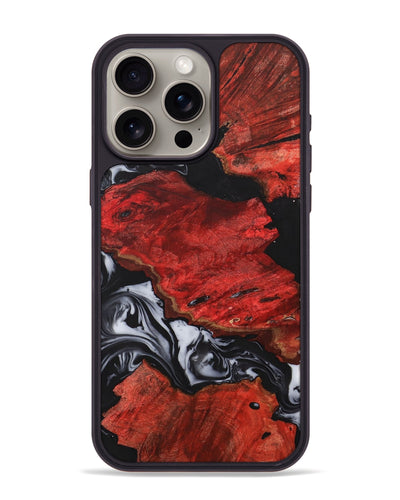 iPhone 15 Pro Max Wood+Resin Phone Case - Monica (Mosaic, 699849)