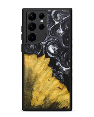 Galaxy S22 Ultra Wood+Resin Phone Case - Marcella (Black & White, 699861)