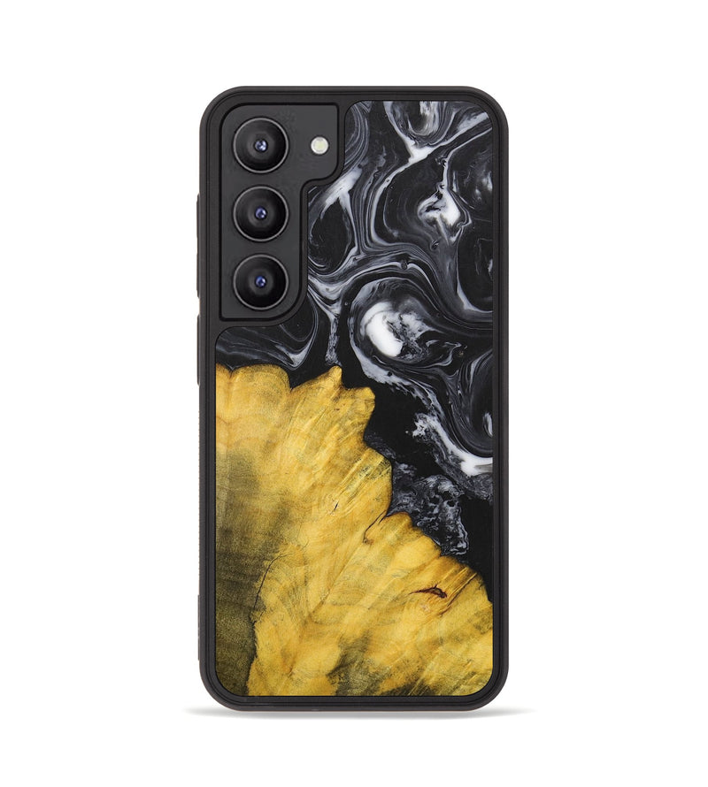 Galaxy S23 Wood+Resin Phone Case - Marcella (Black & White, 699861)