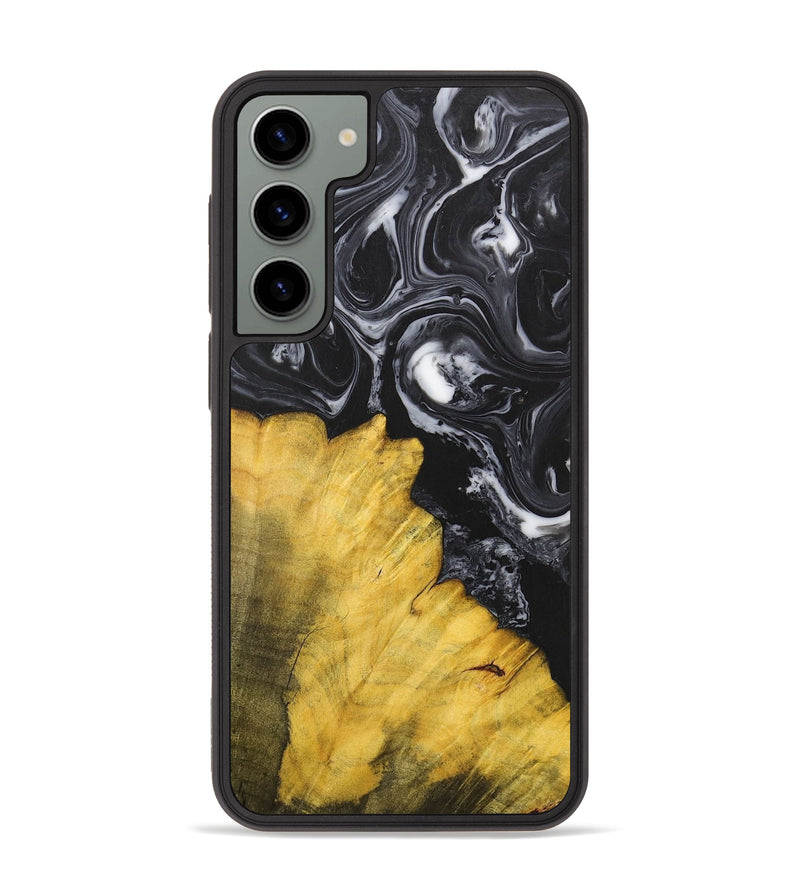 Galaxy S23 Plus Wood+Resin Phone Case - Marcella (Black & White, 699861)