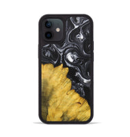 iPhone 12 Wood+Resin Phone Case - Marcella (Black & White, 699861)