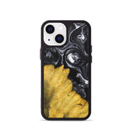 iPhone 13 mini Wood+Resin Phone Case - Marcella (Black & White, 699861)