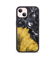 iPhone 14 Wood+Resin Phone Case - Marcella (Black & White, 699861)