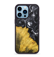 iPhone 14 Pro Max Wood+Resin Phone Case - Marcella (Black & White, 699861)