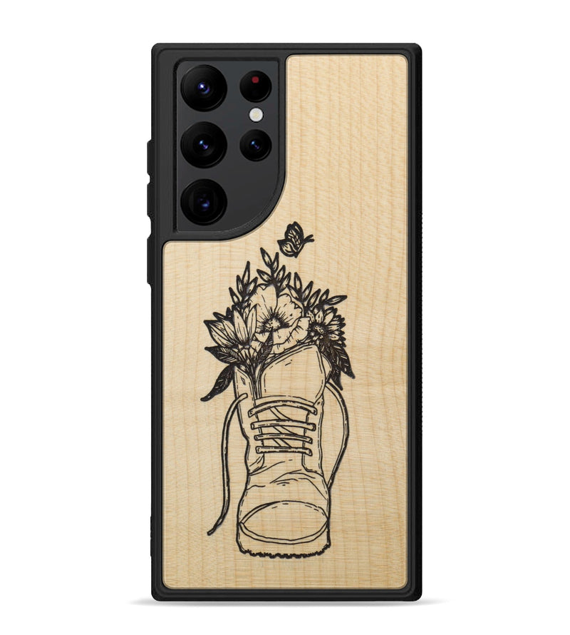 Galaxy S22 Ultra Wood Phone Case - Wildflower Walk - Maple (Curated)