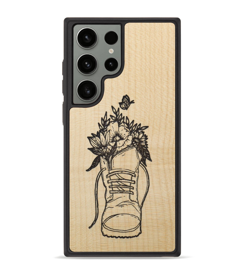 Galaxy S23 Ultra Wood Phone Case - Wildflower Walk - Maple (Curated)