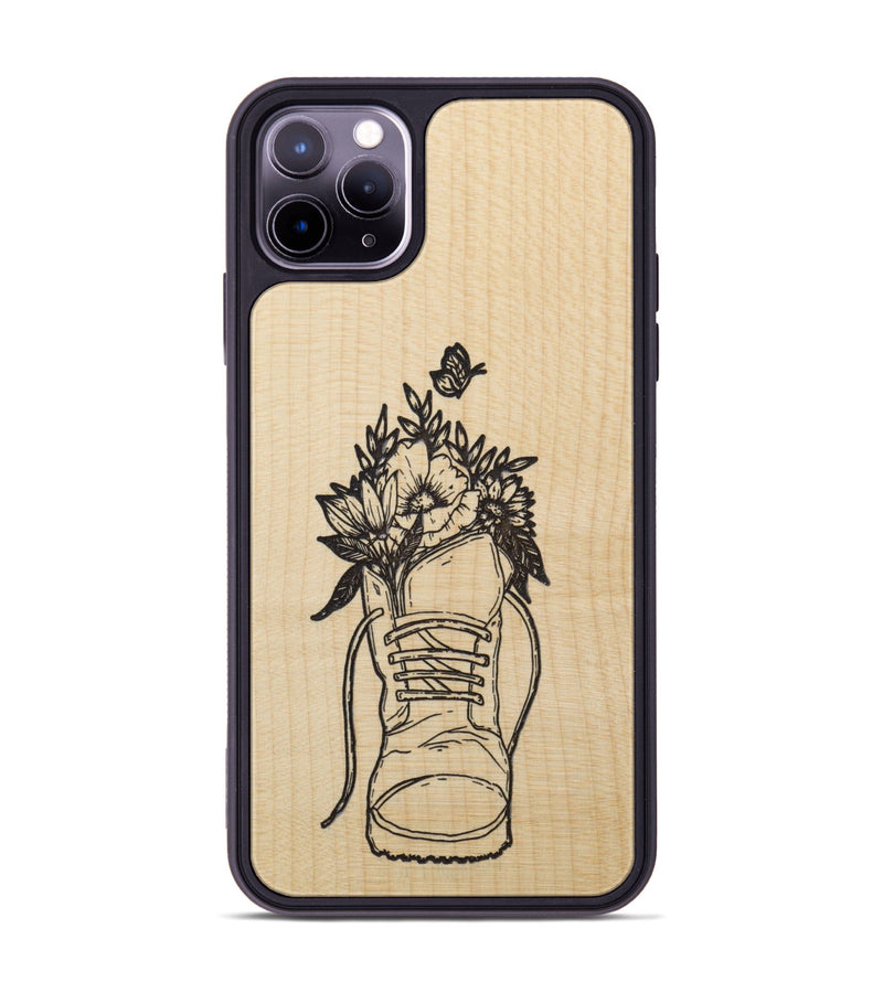 iPhone 11 Pro Max Wood Phone Case - Wildflower Walk - Maple (Curated)
