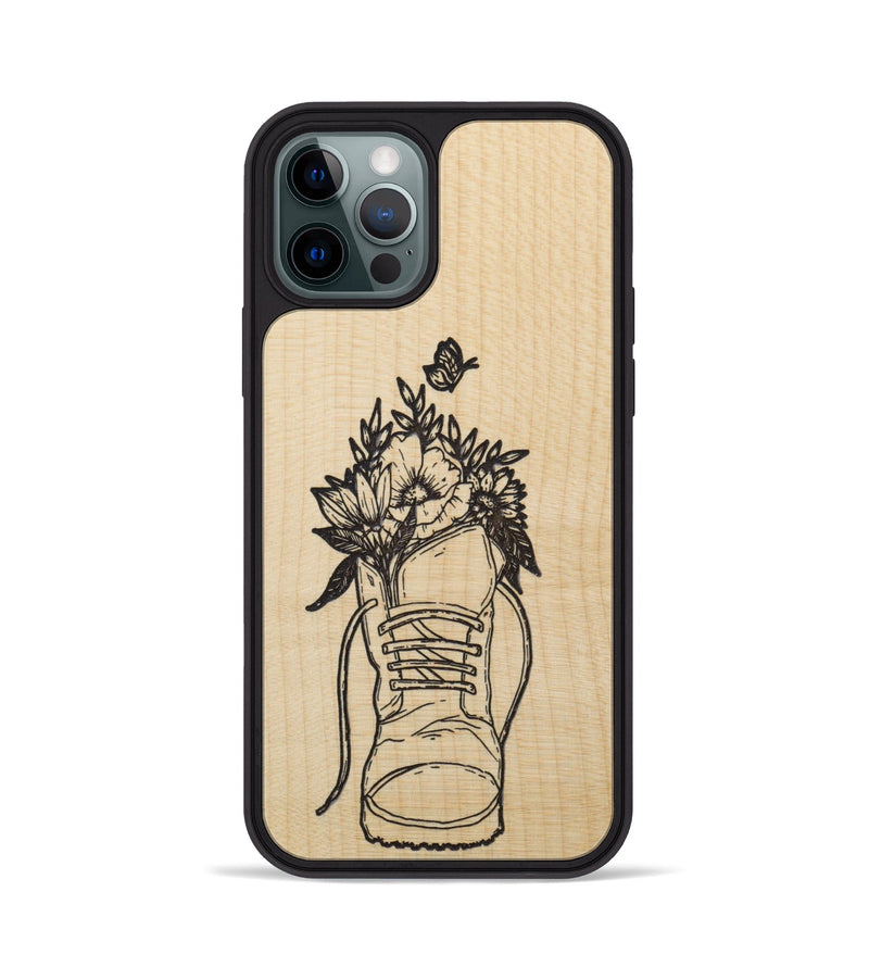 iPhone 12 Pro Wood Phone Case - Wildflower Walk - Maple (Curated)