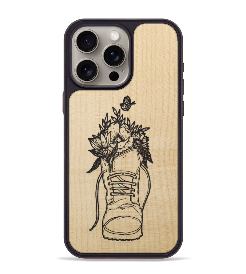 iPhone 15 Pro Max Wood Phone Case - Wildflower Walk - Maple (Curated)