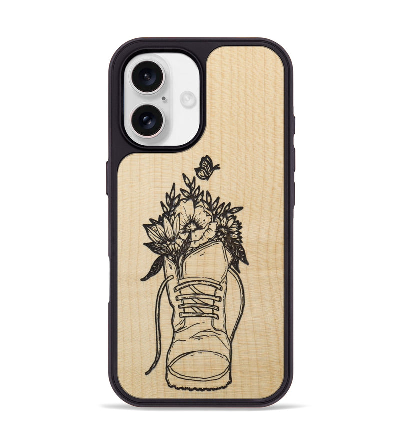 iPhone 17 Wood Phone Case - Wildflower Walk - Maple (Curated)