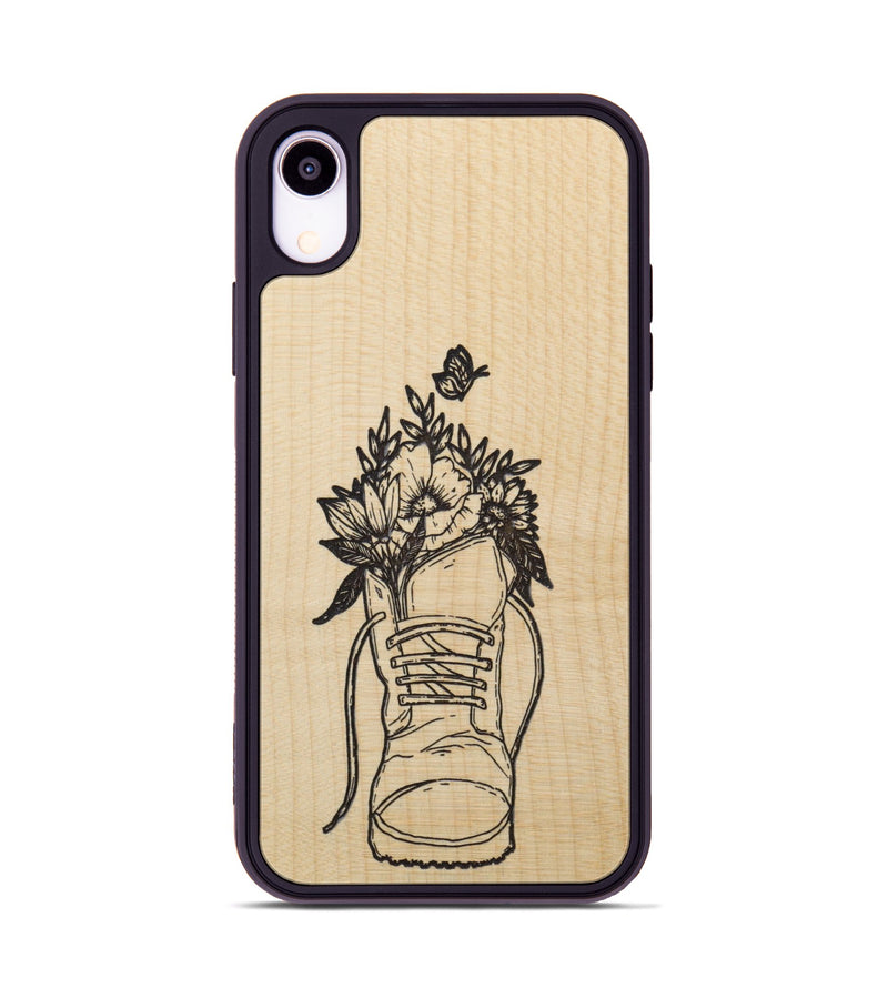 iPhone Xr Wood Phone Case - Wildflower Walk - Maple (Curated)