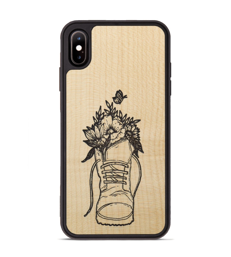 iPhone Xs Max Wood Phone Case - Wildflower Walk - Maple (Curated)