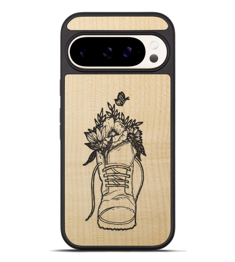 Pixel 9 Pro XL Wood Phone Case - Wildflower Walk - Maple (Curated)
