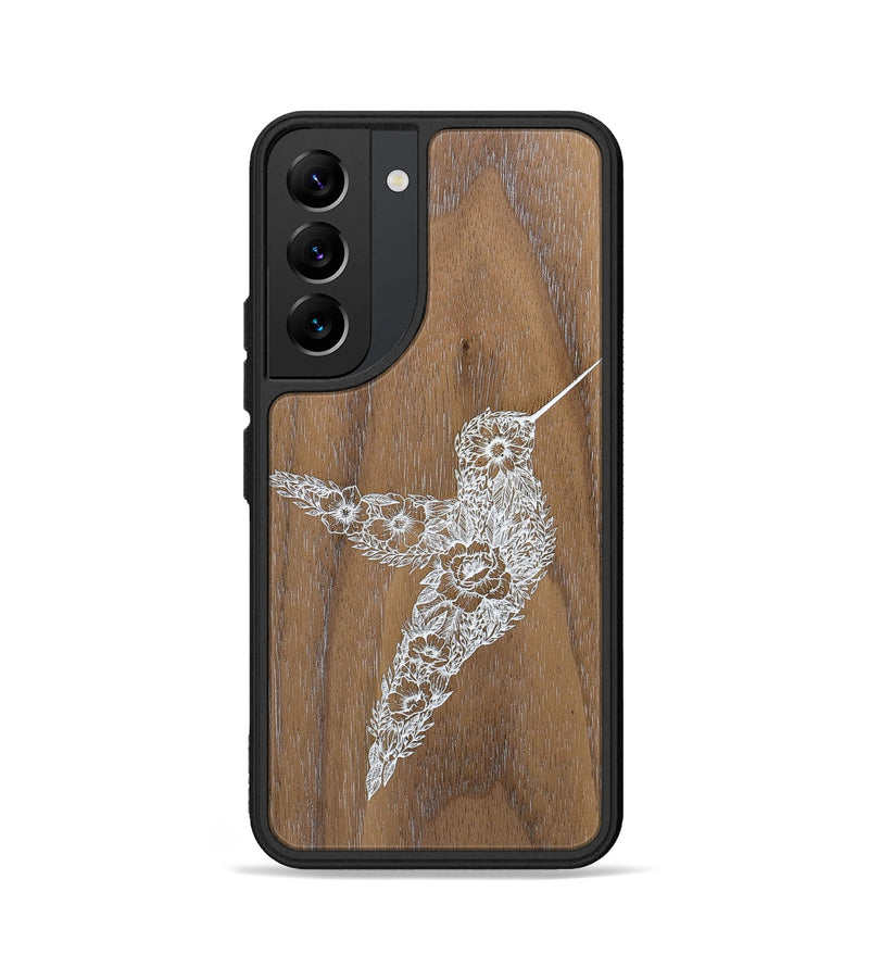 Galaxy S22 Wood+Resin Phone Case - Hover In The Moment - Walnut (Curated)