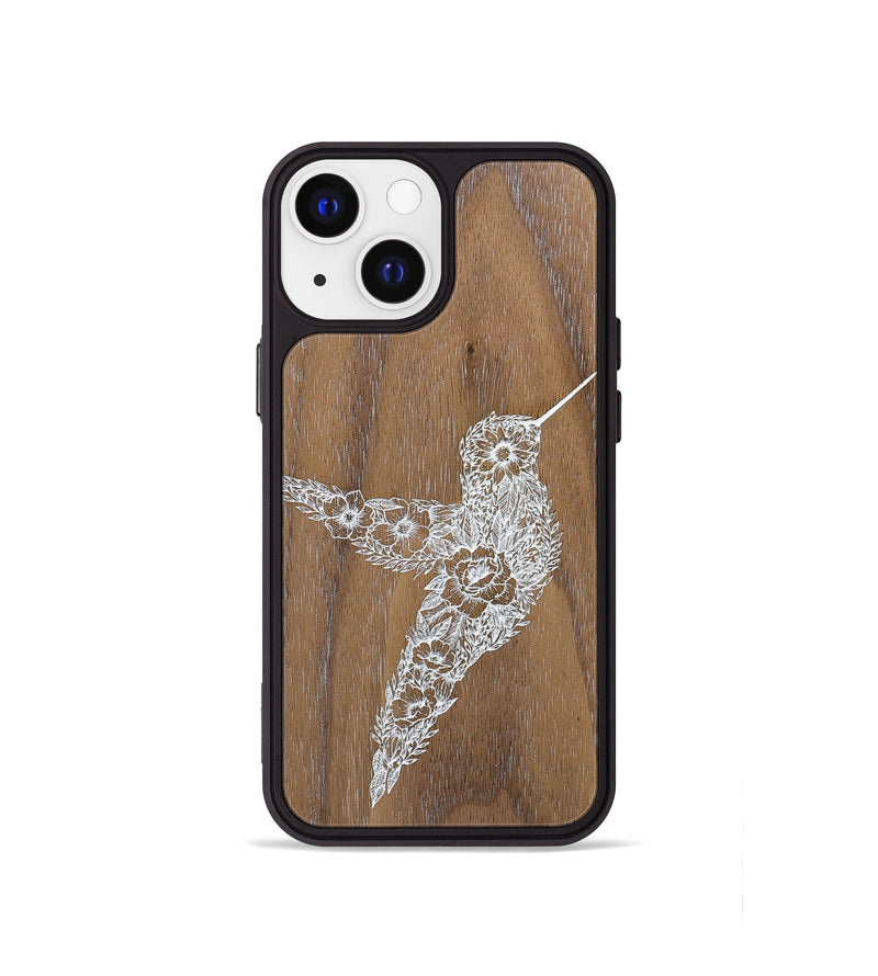 iPhone 13 mini Wood+Resin Phone Case - Hover In The Moment - Walnut (Curated)