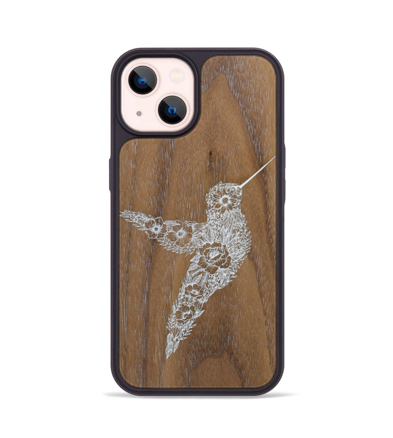 iPhone 14 Wood Phone Case - Hover In The Moment - Walnut (Curated)