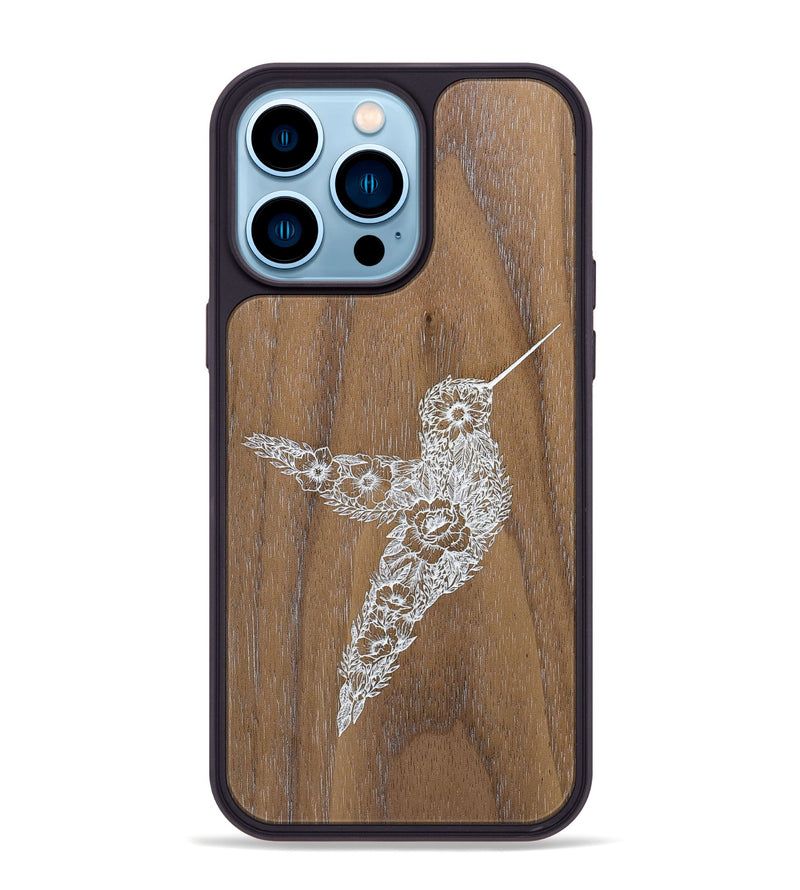 iPhone 14 Pro Max Wood+Resin Phone Case - Hover In The Moment - Walnut (Curated)