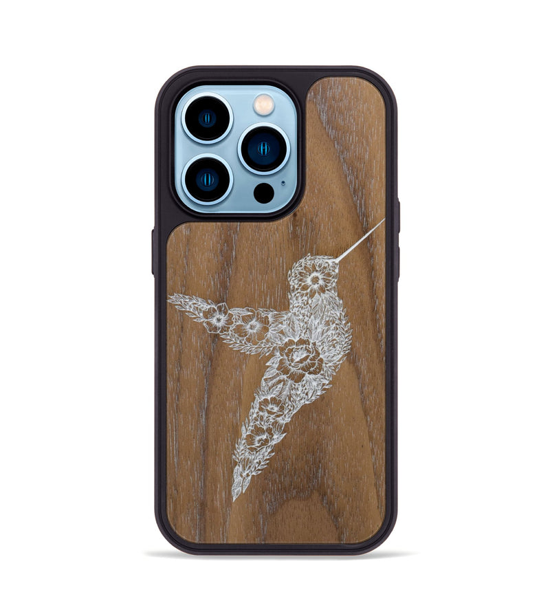 iPhone 14 Pro Wood Phone Case - Hover In The Moment - Walnut (Curated)