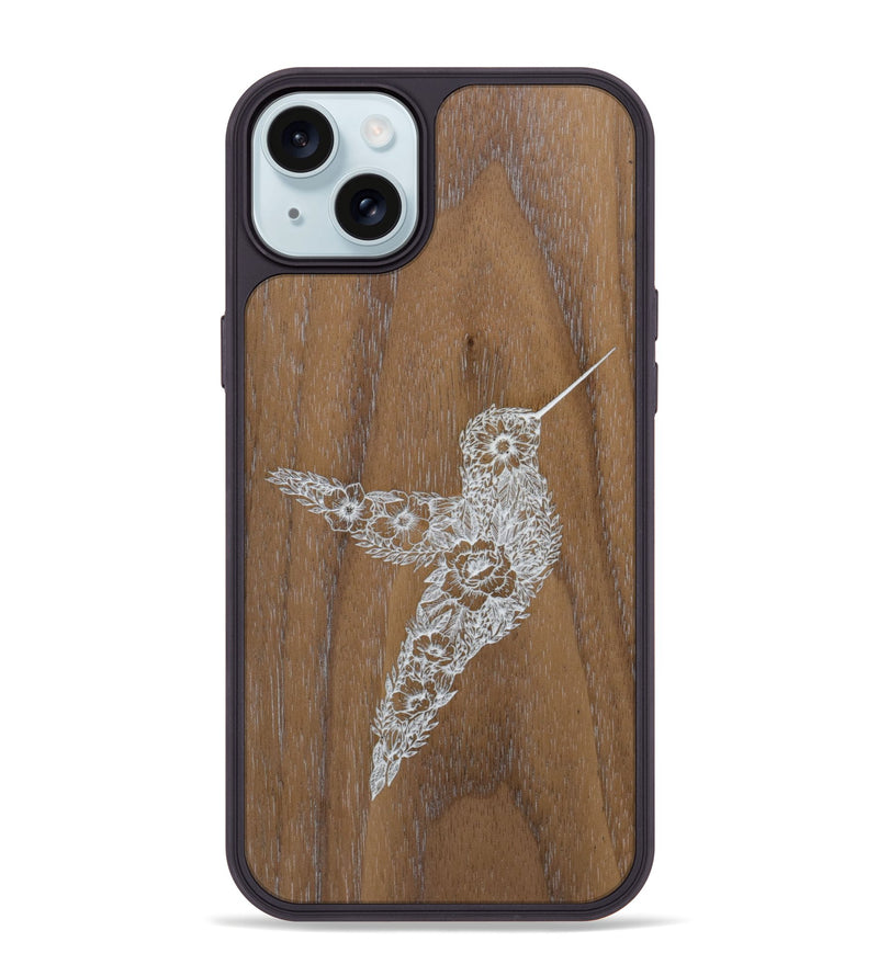 iPhone 15 Plus Wood Phone Case - Hover In The Moment - Walnut (Curated)