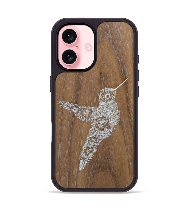 iPhone 16 Wood Phone Case - Hover In The Moment - Walnut (Curated)