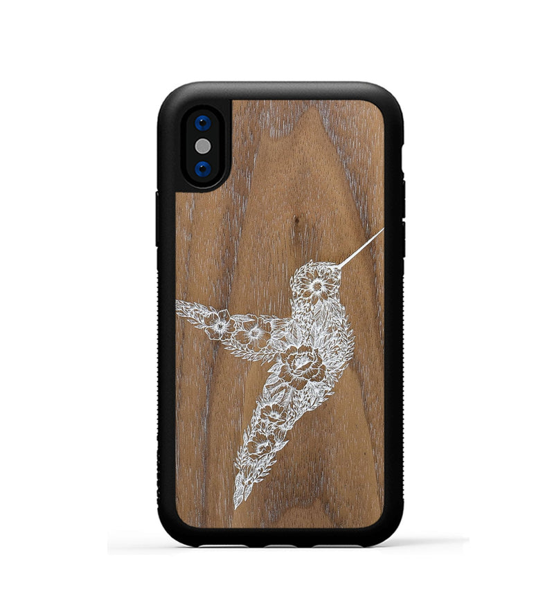 iPhone Xs Wood+Resin Phone Case - Hover In The Moment - Walnut (Curated)