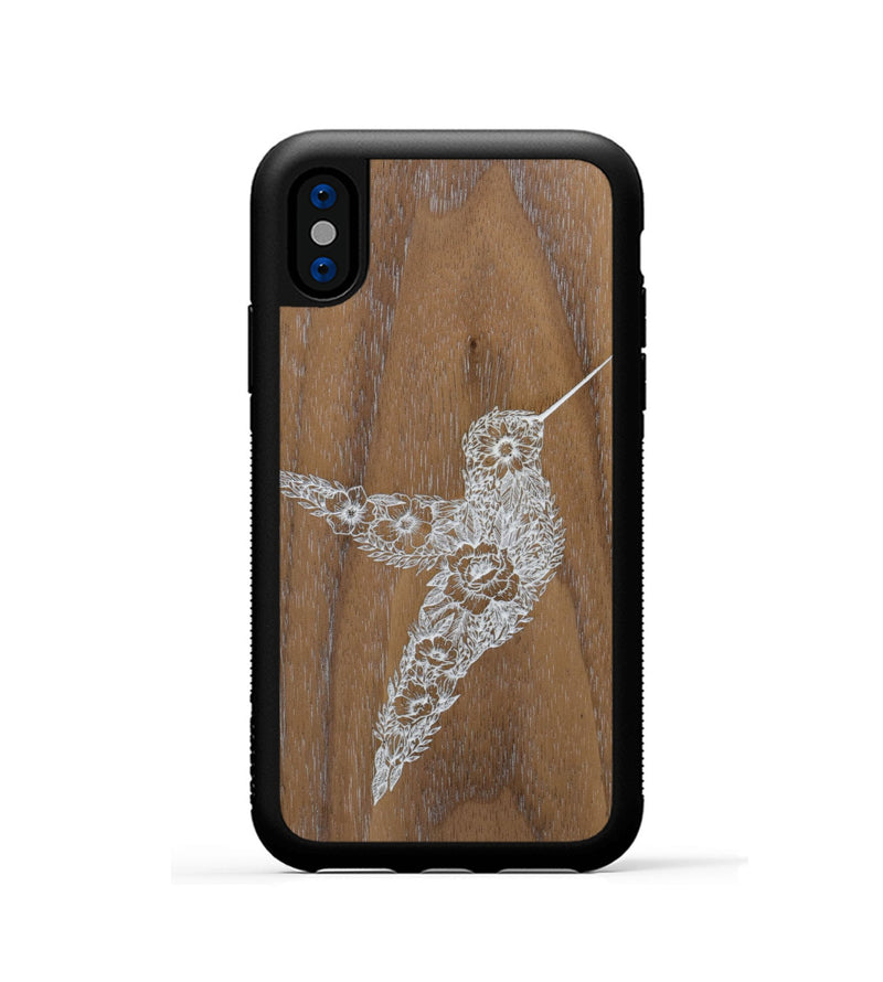 iPhone Xs Wood Phone Case - Hover In The Moment - Walnut (Curated)