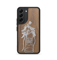 Galaxy S22 Wood+Resin Phone Case - Wildflower Walk - Walnut (Curated)