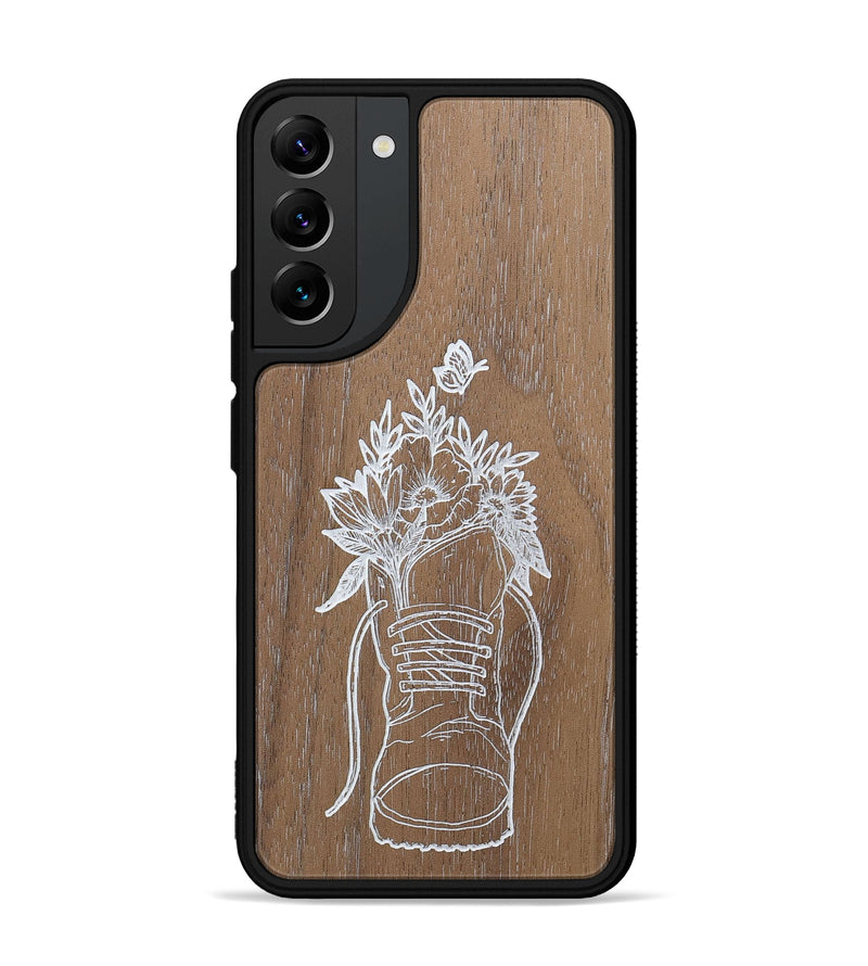 Galaxy S22 Plus Wood+Resin Phone Case - Wildflower Walk - Walnut (Curated)