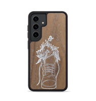 Galaxy S24 Wood+Resin Phone Case - Wildflower Walk - Walnut (Curated)