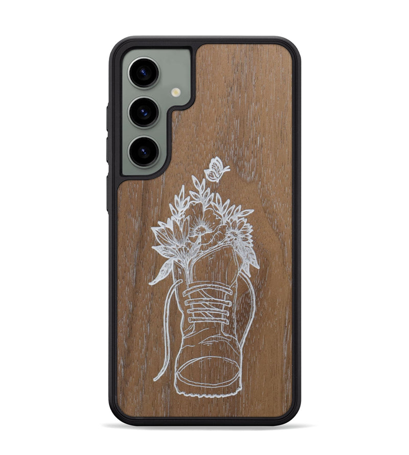 Galaxy S24 Plus Wood Phone Case - Wildflower Walk - Walnut (Curated)