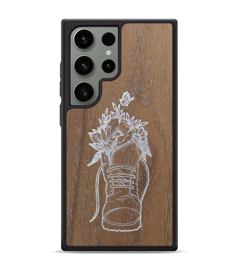 Galaxy S24 Ultra Wood Phone Case - Wildflower Walk - Walnut (Curated)